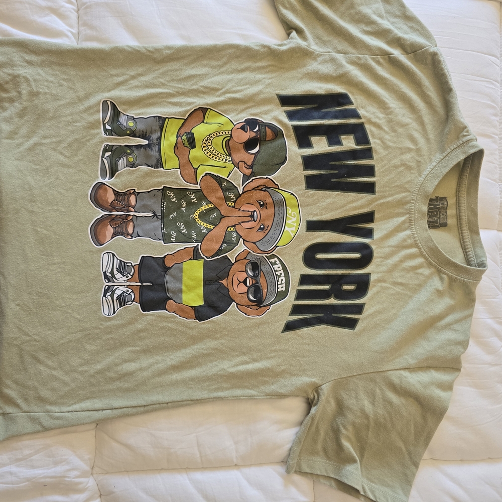 Green Graphic T-Shirt with New York Print